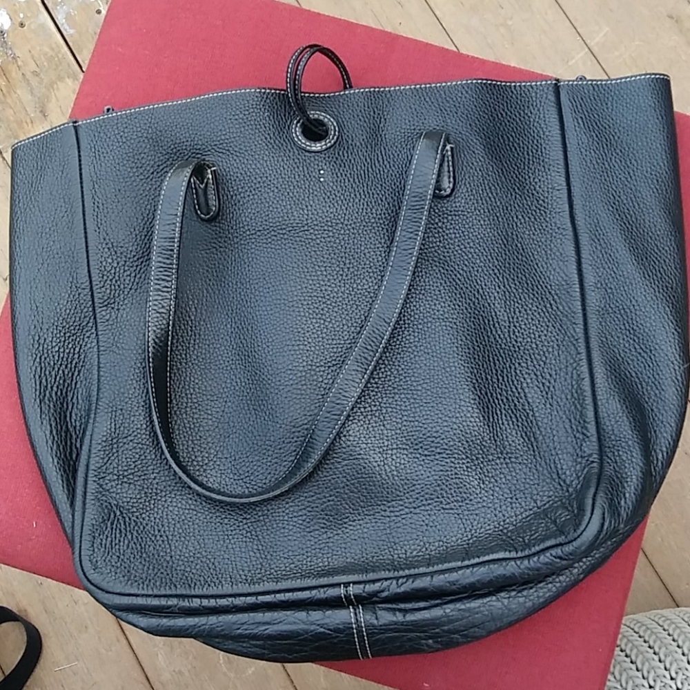 J. Crew pebbled leather tote bag